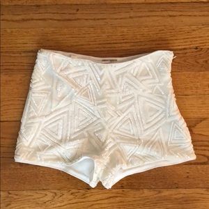 White Sequined Shorts
